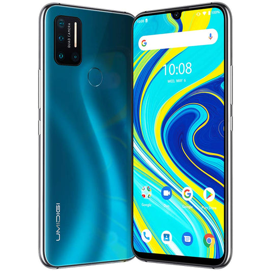 UMIDIGI A7 Pro Unlocked Cell Phones(4GB+128GB) 6.3" FHD+ Full Screen, 4150mAh High Capacity Battery Smartphone with 16MP AI Quad Camera, Android 10 and Dual 4G Volte(Ocean Blue).